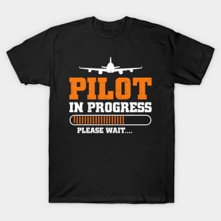 Pilot In Progress Future Pilot Funny Aviation Lover T-Shirt